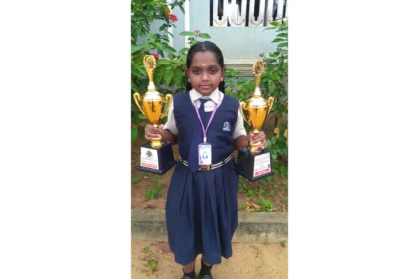 We are extremely happy to share that G.Swathi of 5th std has bagged up the 1st place in the chess competition conducted by the Pondicherry State Chess Association and also the 6th place in the 44th FIDE Chess Olympiad Celebration – School Chess Selection Tournament.
