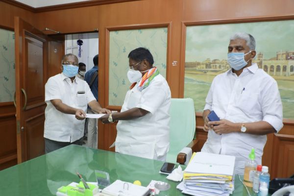 We are extremely happy and honoured to share that we have handed over a sum of Rs.1,00,000/- to our Puducherry Chief Minister Mr.Narayanasamy as a contribution for COVID - 19 Chief Minister's Relief Fund which was contributed by all our staff members along with our Chairman Mr.Sai Prakash Leo Muthu.